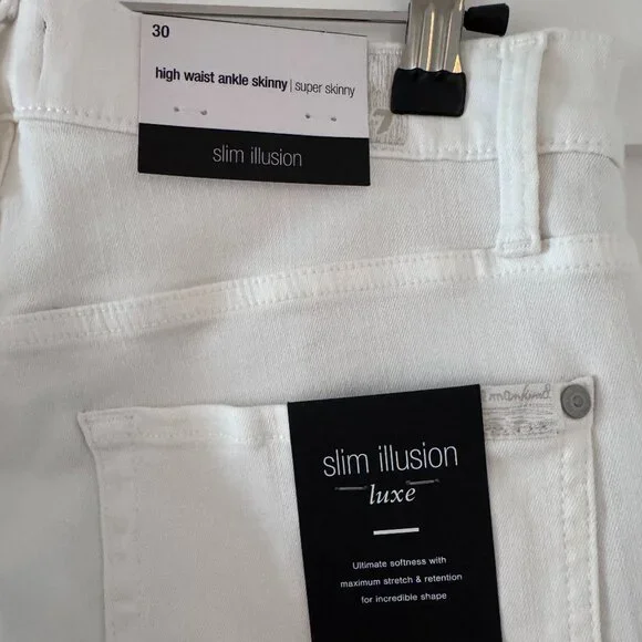7 For All Mankind White Super Skinny Jeans Size 30 NWT - Picture 5 of 5
